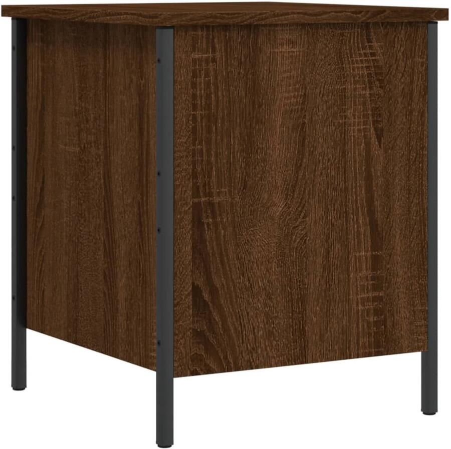 VidaXL Opbergbankje 40x42 5x50 cm bewerkt hout bruin eikenkleur Opbergbankje Opbergbankjes Halbankje Schoenenbankje