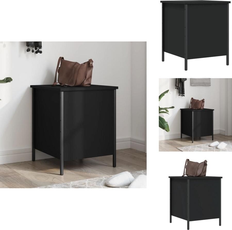 VidaXL Opbergbankje Opbergbankjes Halbankje Schoenenbankje Opbergbankje 40x42 5x50 cm bewerkt hout zwart