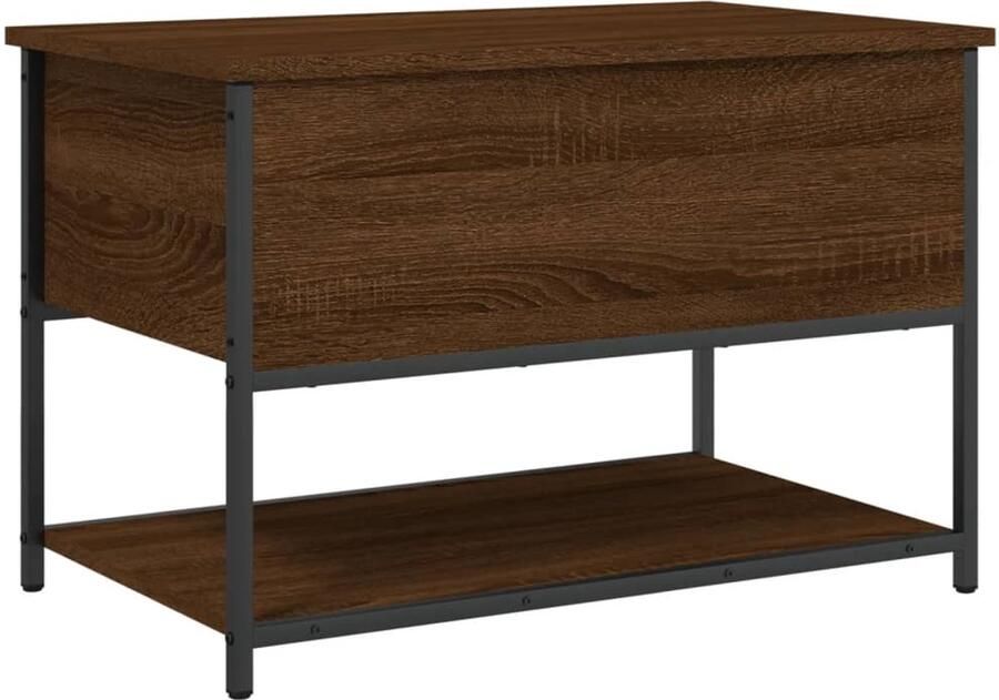 VidaXL Opbergbankje Opbergbankjes Halbankje Schoenenbankje Opbergbankje 70x42 5x47 cm bewerkt hout bruin eikenkleur