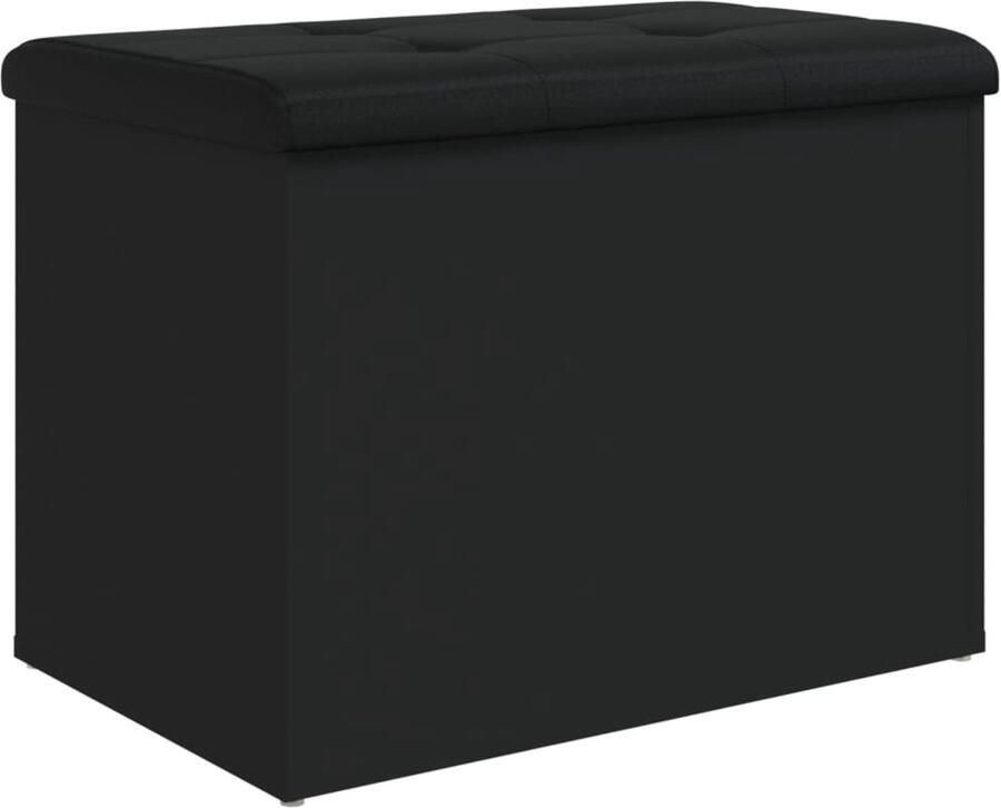 VidaXL Opbergbankje 62x42x45 cm bewerkt hout zwart Opbergbankje Opbergbankjes Schoenenbankje Halbankje