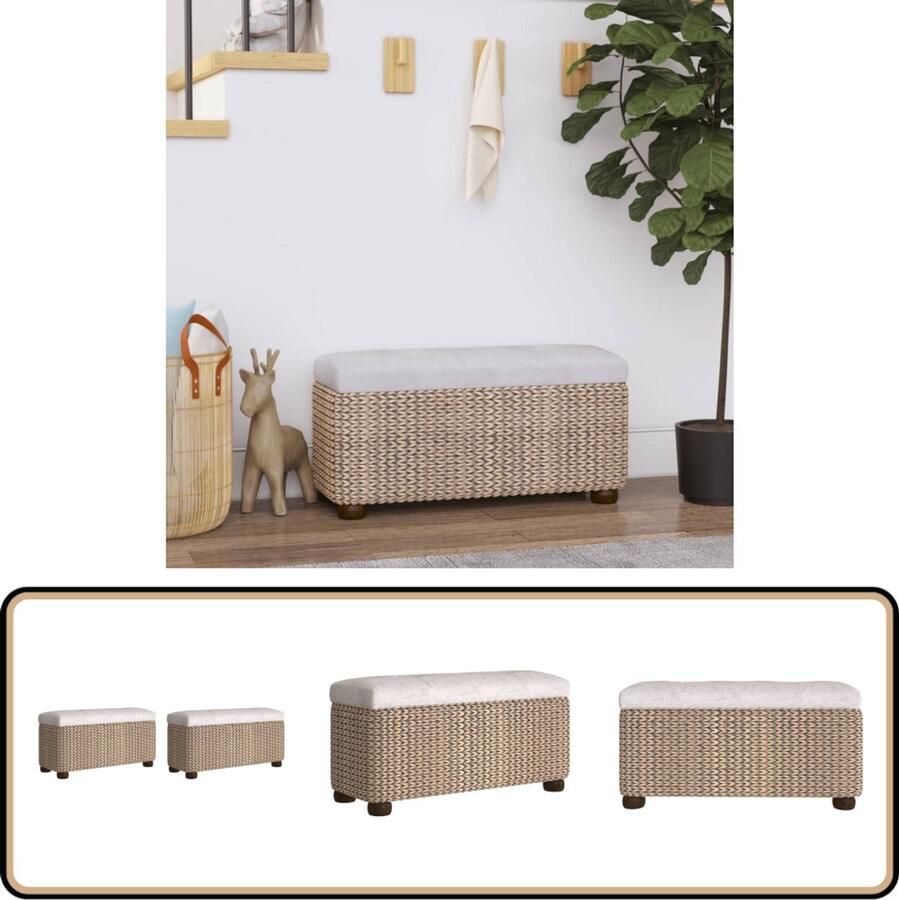 VidaXL Opbergbankjes 2 Stuks Grijs Inclusief Kussens Opbergbank Halbank Banksysteem Kast Met Zitzitting Multifunctioneel Meubel