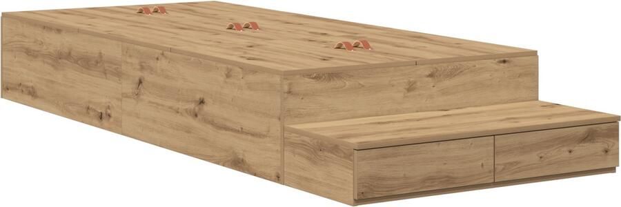 VidaXL Opslag Bedframe Artisan Eiken Geïndustrialiseerd Hout