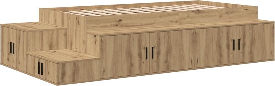 VidaXL Opslagbed Artisan eiken Bewerkt hout met fineer van artisan eiken