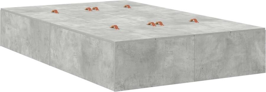 VidaXL Bedframe met opslag Betongrijs 190 x 120 x 31 5 cm Bewerkt hout