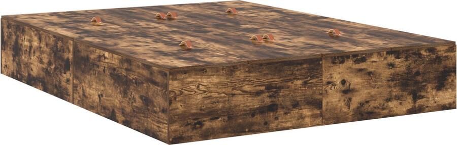 VidaXL Bedframe Gerookt eiken Massief Eikenhout 160 x 200 cm Duurzaam