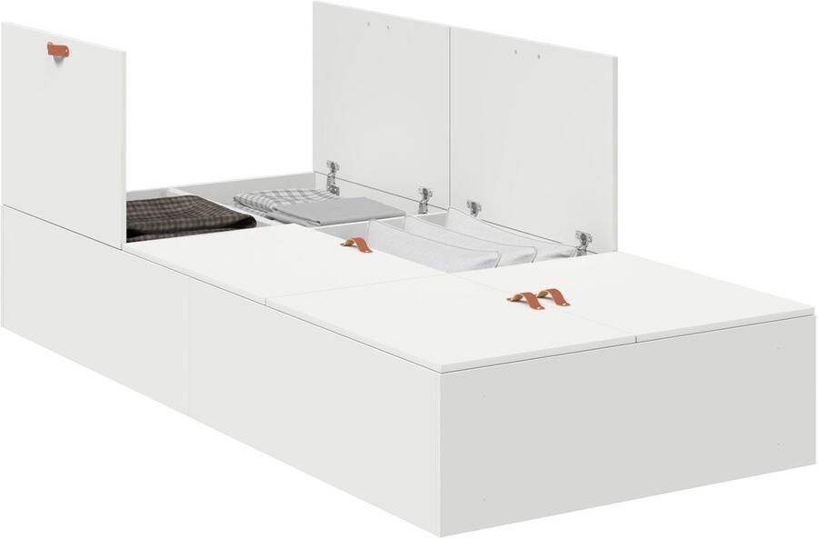 VidaXL Bedframe met opslag Wit 200 x 80 x 31.5 cm Bewerkt hout - Foto 2