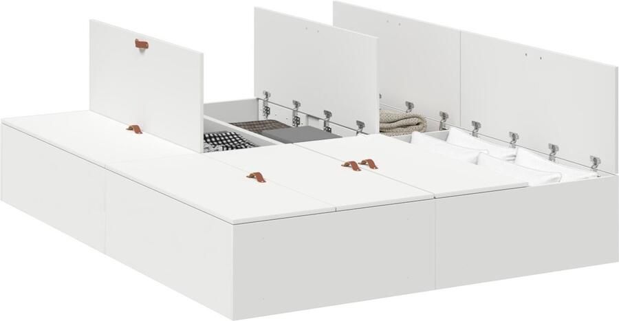 VidaXL Bedframe met opslag Wit 190 x 140 x 31 5 cm Bewerkt hout - Foto 3