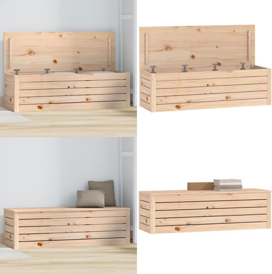 VidaXL Opbergbox 109x36 5x33 cm massief grenenhout Opbergbox Opbergboxen Gereedschapskist Opbergkist