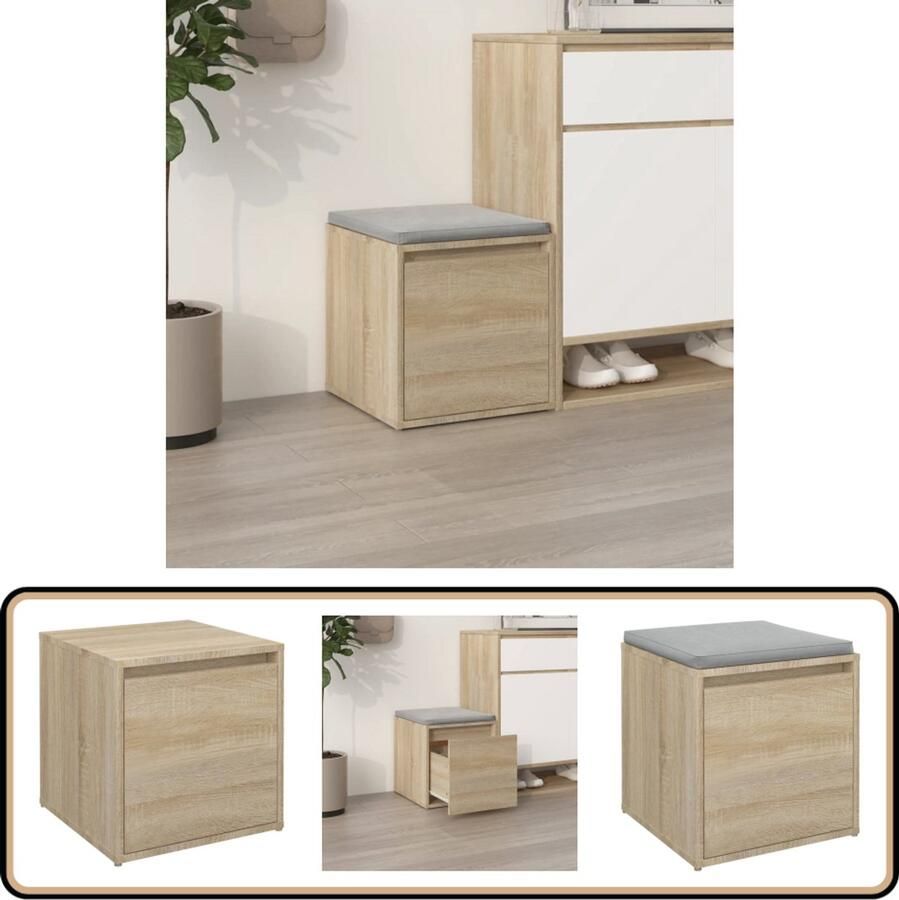 VidaXL Opbergbox 40 5x40x40 cm Sonoma Eiken Opbergbox Houten Kast Opberglade Salontafel Decoratiekast