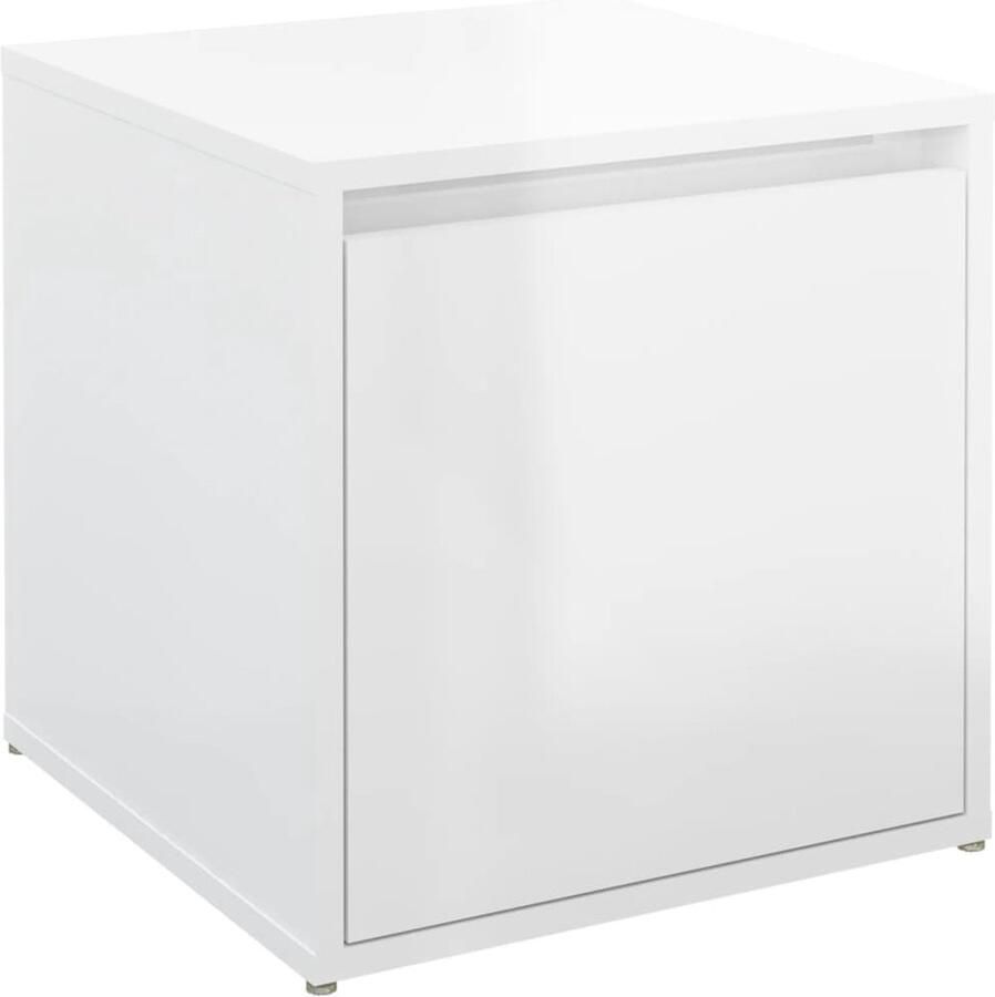 VidaXL Opbergbox 40 5x40x40 cm Hoogglans Wit Opbergbox Houten Kast Opbergkast Decoratie Woonaccessoires - Foto 2