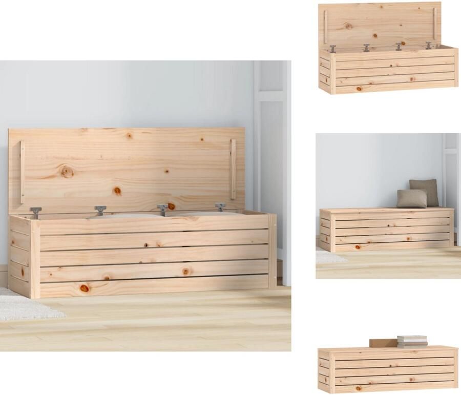VidaXL Opbergbox Opbergboxen Gereedschapskist Opbergkist Opbergbox 109x36 5x33 cm massief grenenhout