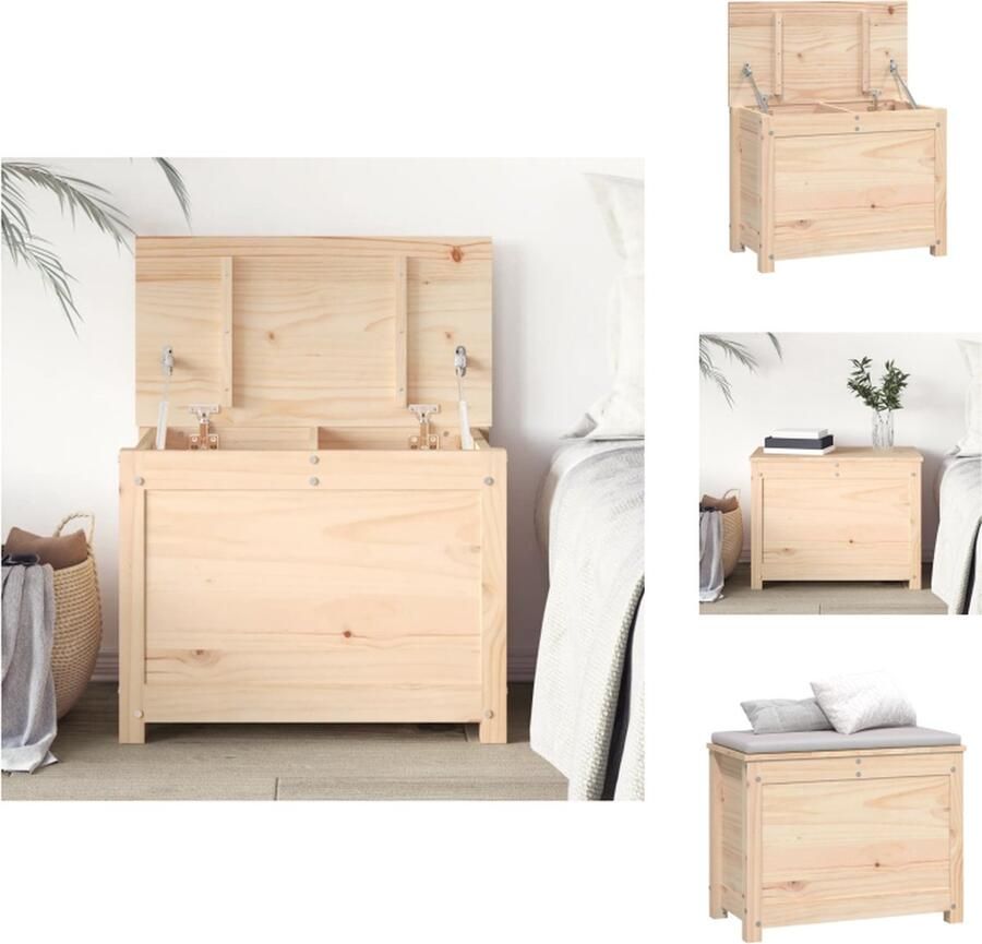 VidaXL Opbergbox Opbergboxen Gereedschapskist Opbergkist Opbergbox 60x32x45-5 cm massief grenenhout