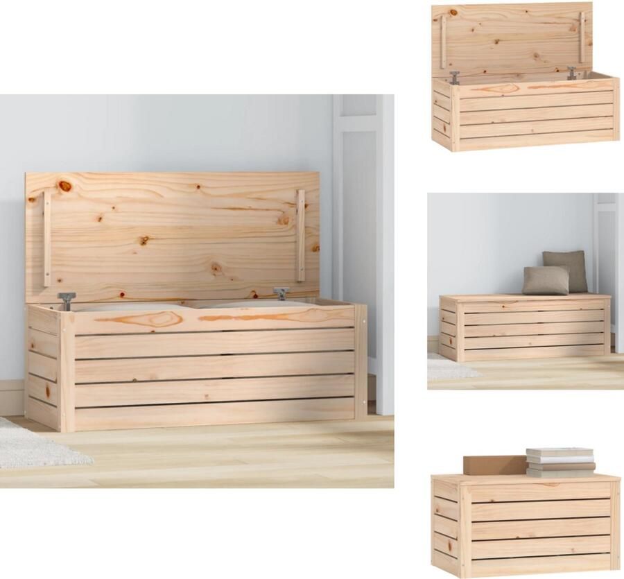 VidaXL Opbergbox Opbergboxen Gereedschapskist Opbergkist Opbergbox 89x36 5x33 cm massief grenenhout