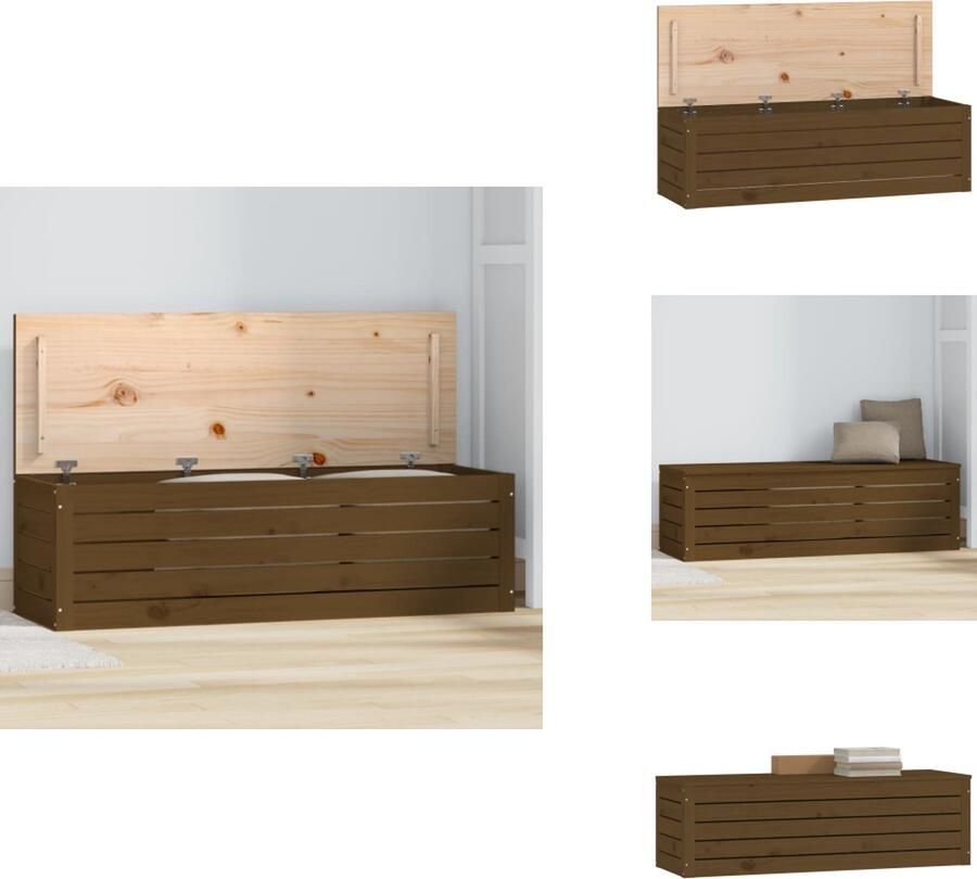 VidaXL Opbergbox Opbergboxen Gereedschapskist Opbergkist Opbergbox honingbruin 109x36-5x33 cm massief grenenhout