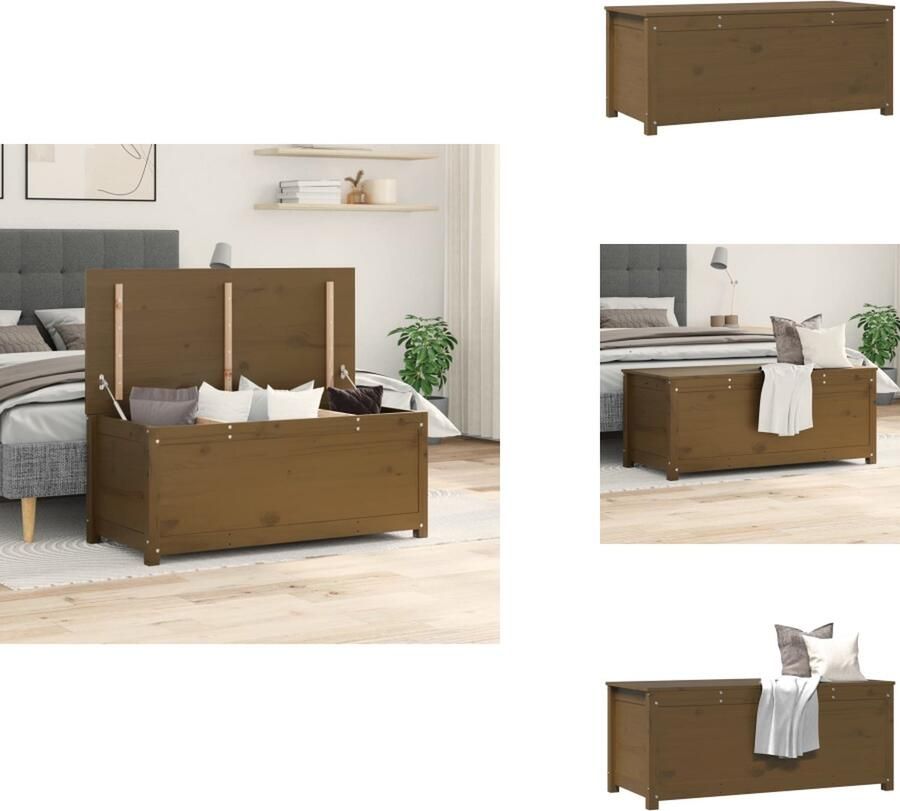 VidaXL Opbergbox Opbergboxen Gereedschapskist Opbergkist Opbergbox honingbruin 110x50x45 5 cm massief grenenhout