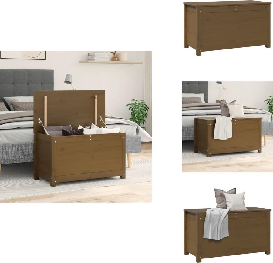 VidaXL Opbergbox Opbergboxen Gereedschapskist Opbergkist Opbergbox honingbruin 80x40x45 5 cm massief grenenhout
