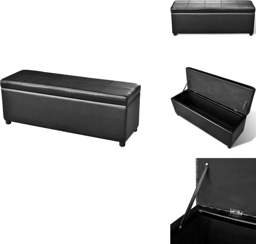 VidaXL Opbergbox Opbergboxen Tuinbox Tuinboxen Opbergbank lang hout zwart