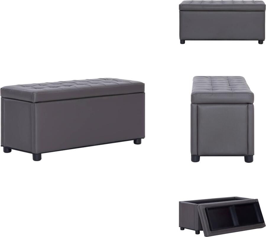 VidaXL Opberghocker Opberghockers Hocker Hockers Opberghocker 87-5 cm kunstleer grijs