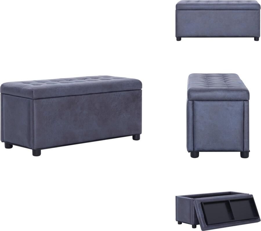 VidaXL Opberghocker Opberghockers Hocker Hockers Opberghocker 87 5 cm kunstsuède grijs