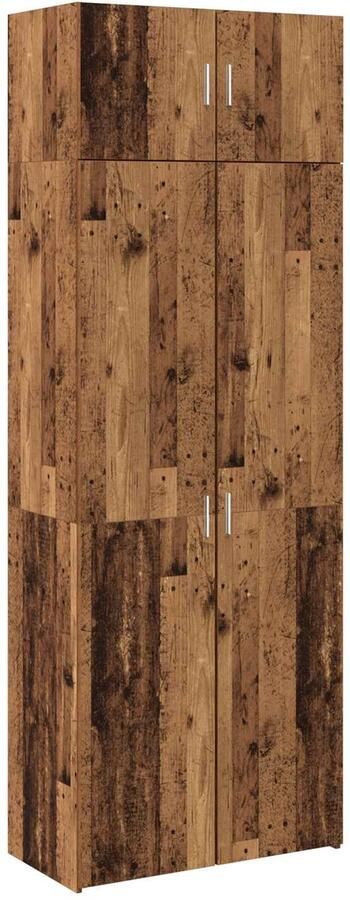 VidaXL Opbergkast met plank Anders met opslag met de deur Oud hout 80 x 42 5 x 225 cm Bewerkt hout