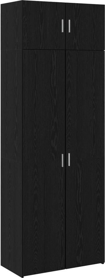 VidaXL Opbergkast Zwart eiken 80 x 41 x 225 cm Bewerkt hout