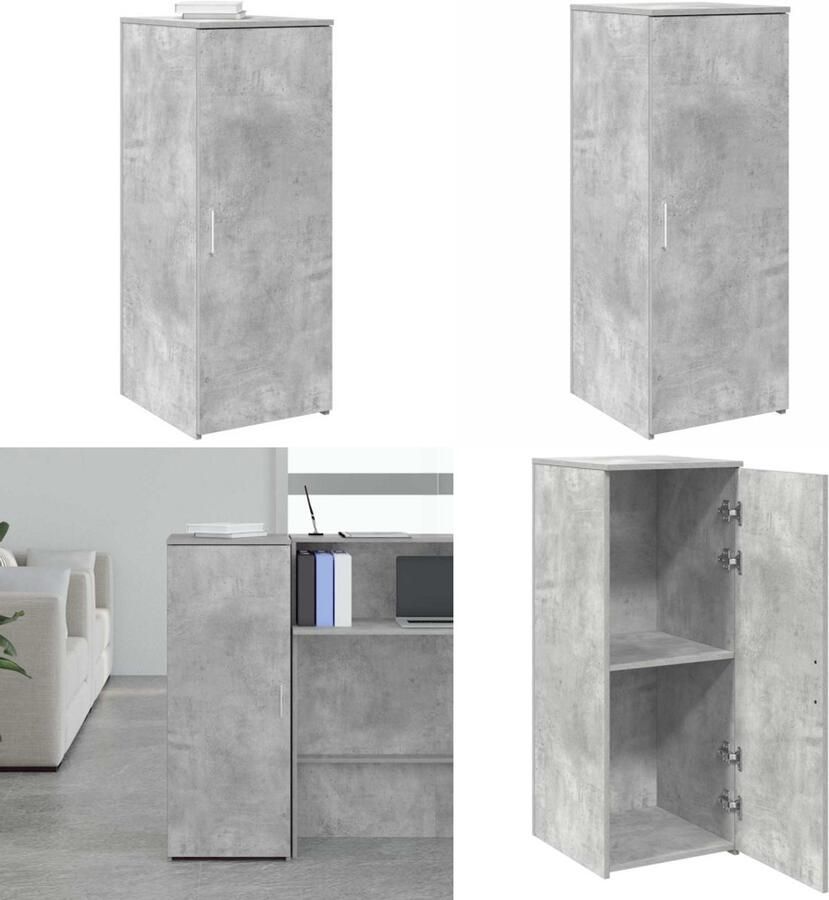 VidaXL Opbergkast 40x45x103 5 cm bewerkt hout betongrijs Opbergkast Opbergkasten Kast Dressoirkast