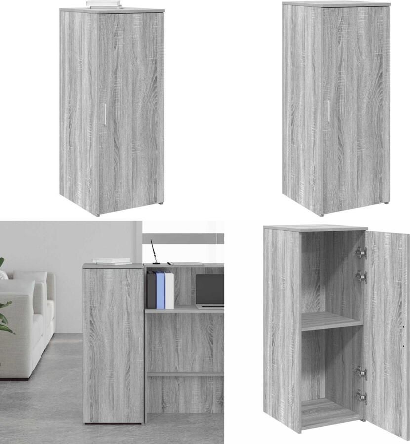 VidaXL Opbergkast 40x45x103 5 cm bewerkt hout grijs sonoma eikenkleur Opbergkast Opbergkasten Kast Dressoirkast