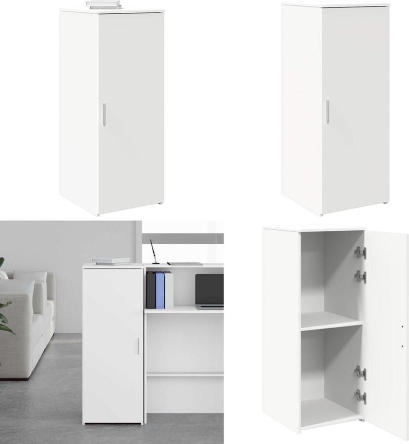 VidaXL Opbergkast 40x45x103 5 cm bewerkt hout wit Opbergkast Opbergkasten Kast Dressoirkast