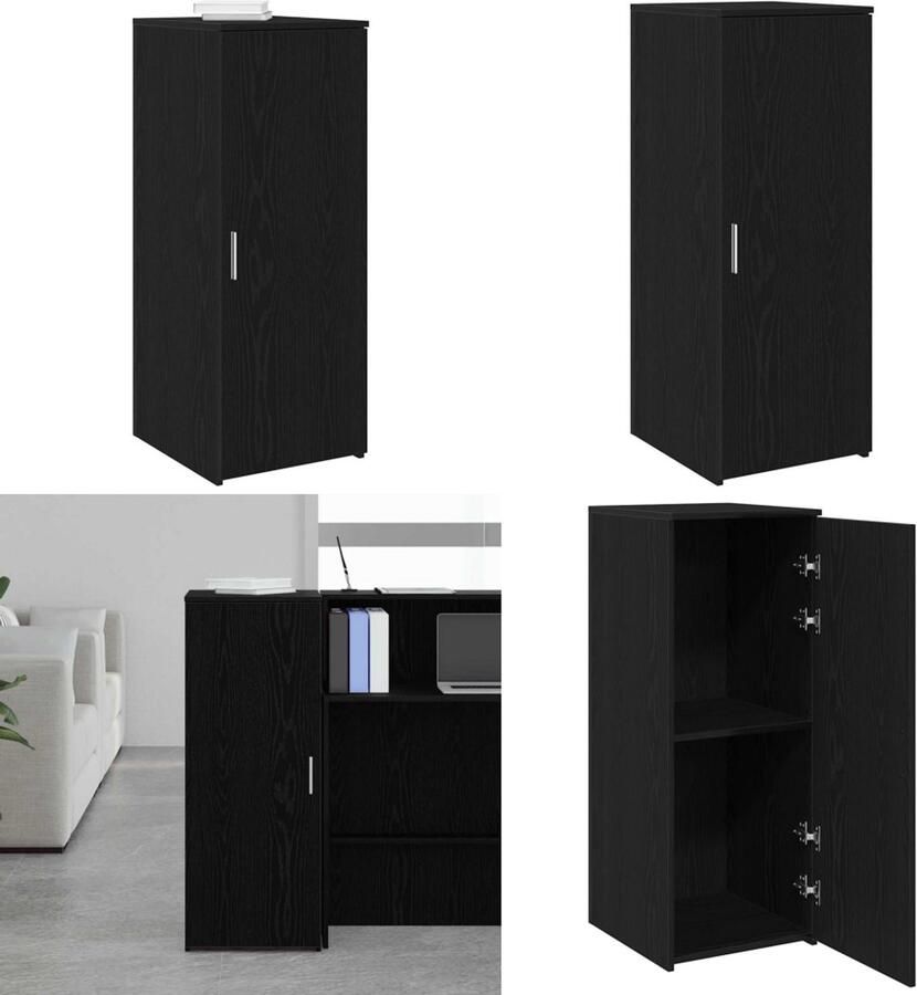 VidaXL Opbergkast 40x45x103 5 cm bewerkt hout zwart Opbergkast Opbergkasten Kast Dressoirkast