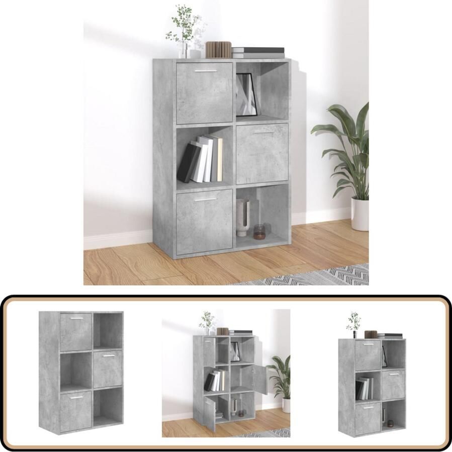 VidaXL Opbergkast 60x29 5x90 cm Betongrijs Kasten Opslagruimte Houten Kast Beton Grijs Designkast Multifunctionele Kast Woonaccessoires
