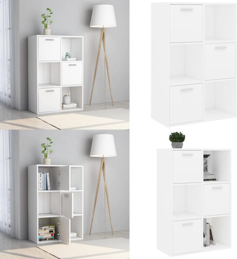 VidaXL Opbergkast 60x29 5x90 cm bewerkt hout wit Opbergkast Opbergkasten Opslagkast Opslagkasten