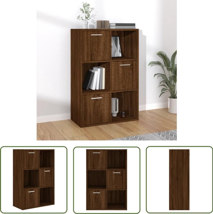 VidaXL Opbergkast 60x29 5x90 cm Bruin Eiken Opslagkast Houten Kast Bruine Kast Boekenkast Tv-meubel Woonaccessoires Livingroom Furniture