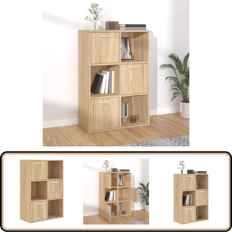 VidaXL Opbergkast 60x29 5x90 cm Sonoma eiken Kasten Houten Kast Opslagruimte Woonaccessoires Interieurdecoratie Bruine Kast