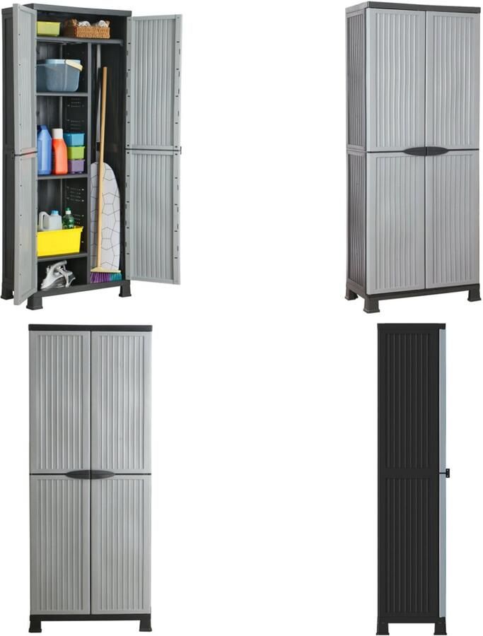 VidaXL Opbergkast 68x39x171 5 cm kunststof Kast Kasten Opbergkast Opbergkasten