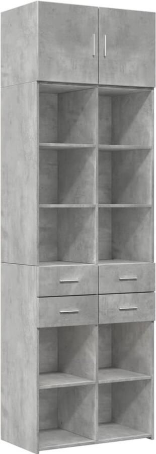 VidaXL Opbergkast 70x42 5x225 cm Betonlook Opslagkast Houten Kast Betonnen Kast Opberger Bergruimte