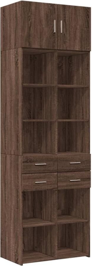 VidaXL Opbergkast 70x42 5x225 cm Bruin Eikenkleurig Opbergkast Houten Kast Combinati Bergruimte Opberger - Foto 2