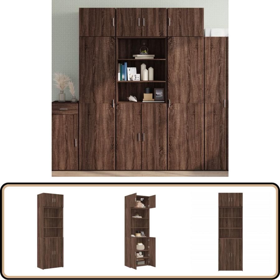 VidaXL Opbergkast 70x42 5x225 cm Bruin Eiken Opslagkast Houten Kast Bruine Eiken Meubels Opbergruimte Multifunctioneel Meubel