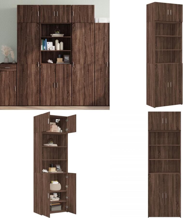 VidaXL Opbergkast 70x42 5x225 cm bewerkt hout bruin eikenkleurig Opbergkast Opbergkasten Hoge Opbergkast Hoge Kast