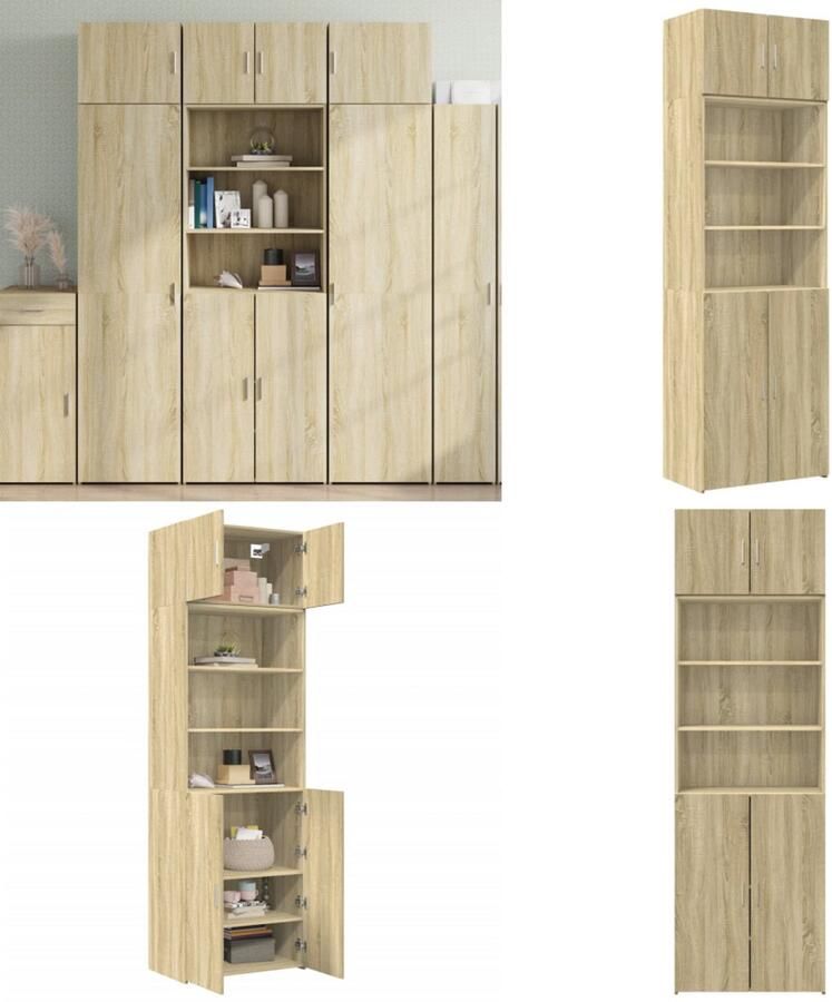 VidaXL Opbergkast 70x42 5x225 cm bewerkt hout sonoma eikenkleurig Opbergkast Opbergkasten Hoge Opbergkast Hoge Kast