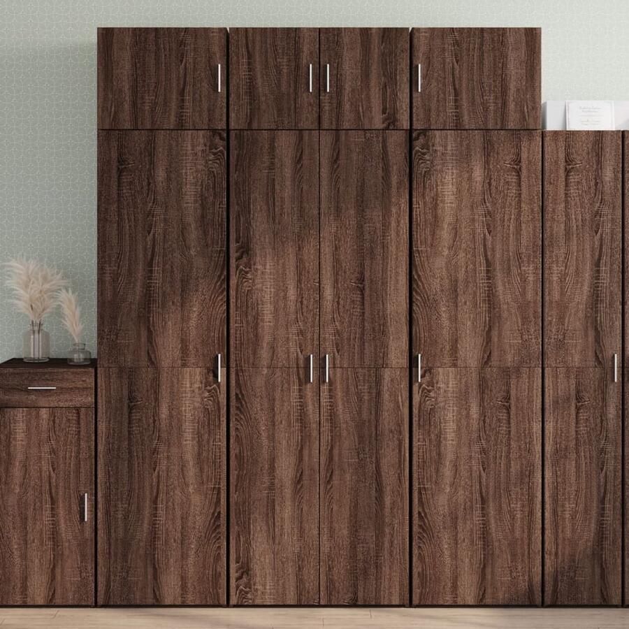 VidaXL Opbergkast 70x42 5x225 cm Bruin Eiken Opslagkast Houten Kast Multifunctioneel Meubilair Bergruimte Woonaccessoires