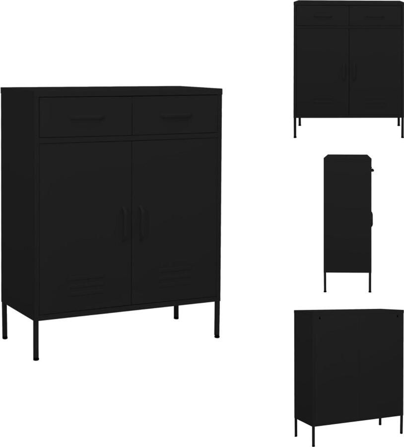 VidaXL Prolenta Premium Opbergkast 80x35x101 5 cm staal zwart