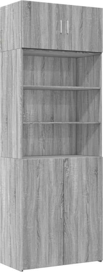 VidaXL Opbergkast 80x42 5x225 cm bewerkt hout grijs sonoma eikenkleur