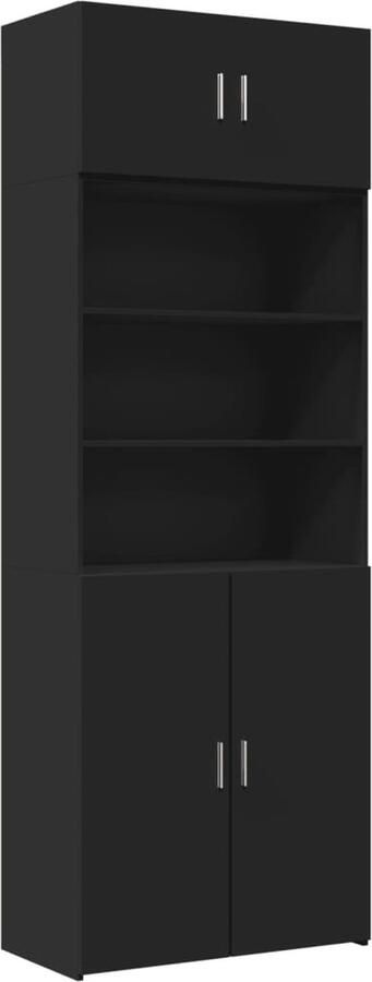 VidaXL Opbergkast 80x42 5x225 cm bewerkt hout zwart