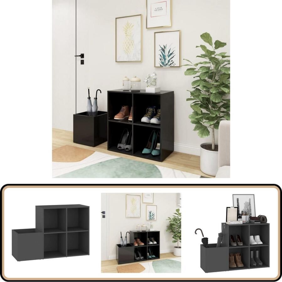 VidaXL Opbergkast Bewerk Hout Grijs 105x35 5x70 cm Opbergkast Schoenuitlegkast Halkast Schoenen Organizer Grijze Schoenenkast Houten Schoenenkast Kleine Schoenenkast Moderne Schoenenkast Scandinavische Schoenenkast