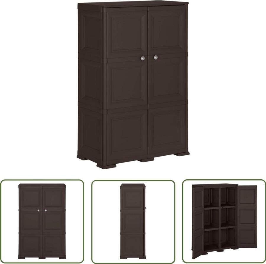 VidaXL -Opbergkast-hout-look-79x43x125-cm-kunststof-bruin