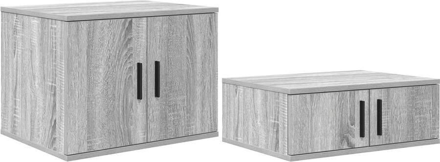 VidaXL Nachtkastjes Grijze sonoma MDF spaanplaat 127 x 41 x 40 cm - Foto 2