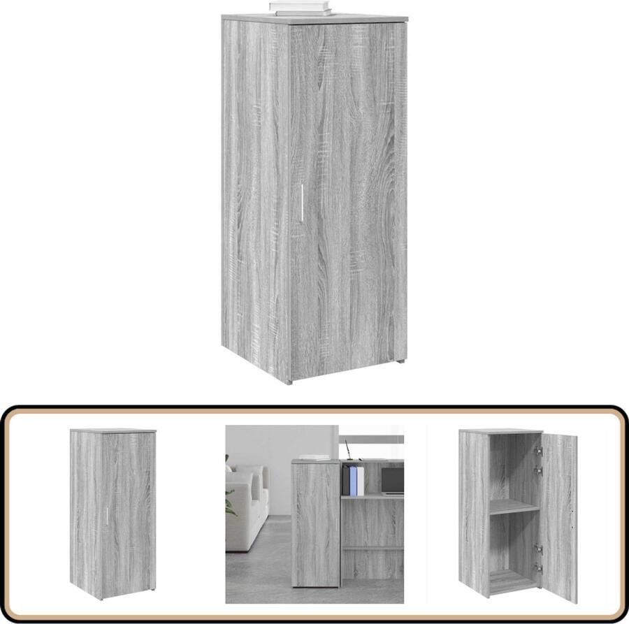 VidaXL Opbergkast Grijs Sonoma Eiken 40x45x103 5 cm Opbergkast Opbergkasten Kast Dressoirkast