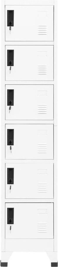 The Living Store Lockerkast M 38 x 40 x 180 cm Wit Staal Lockerkast Opbergkast Kluisje School Lockers Kantoor Lockers
