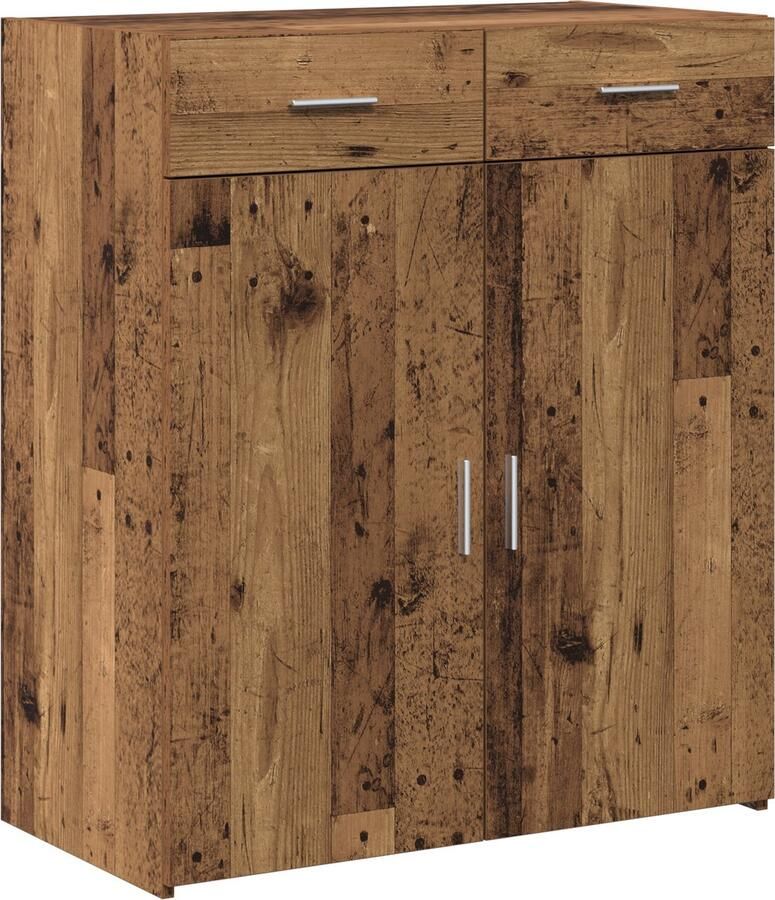 VidaXL Opbergkast met lade Oud hout 80 x 42 5 x 93 5 cm Bewerkt hout