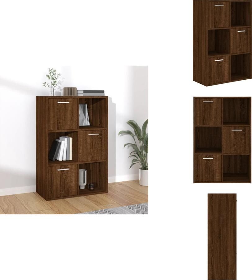 VidaXL Opbergkast Opbergkasten Boekenkast Boekenschap Boekenstandaard Opbergkast 60x29 5x90 cm bruin eikenkleur